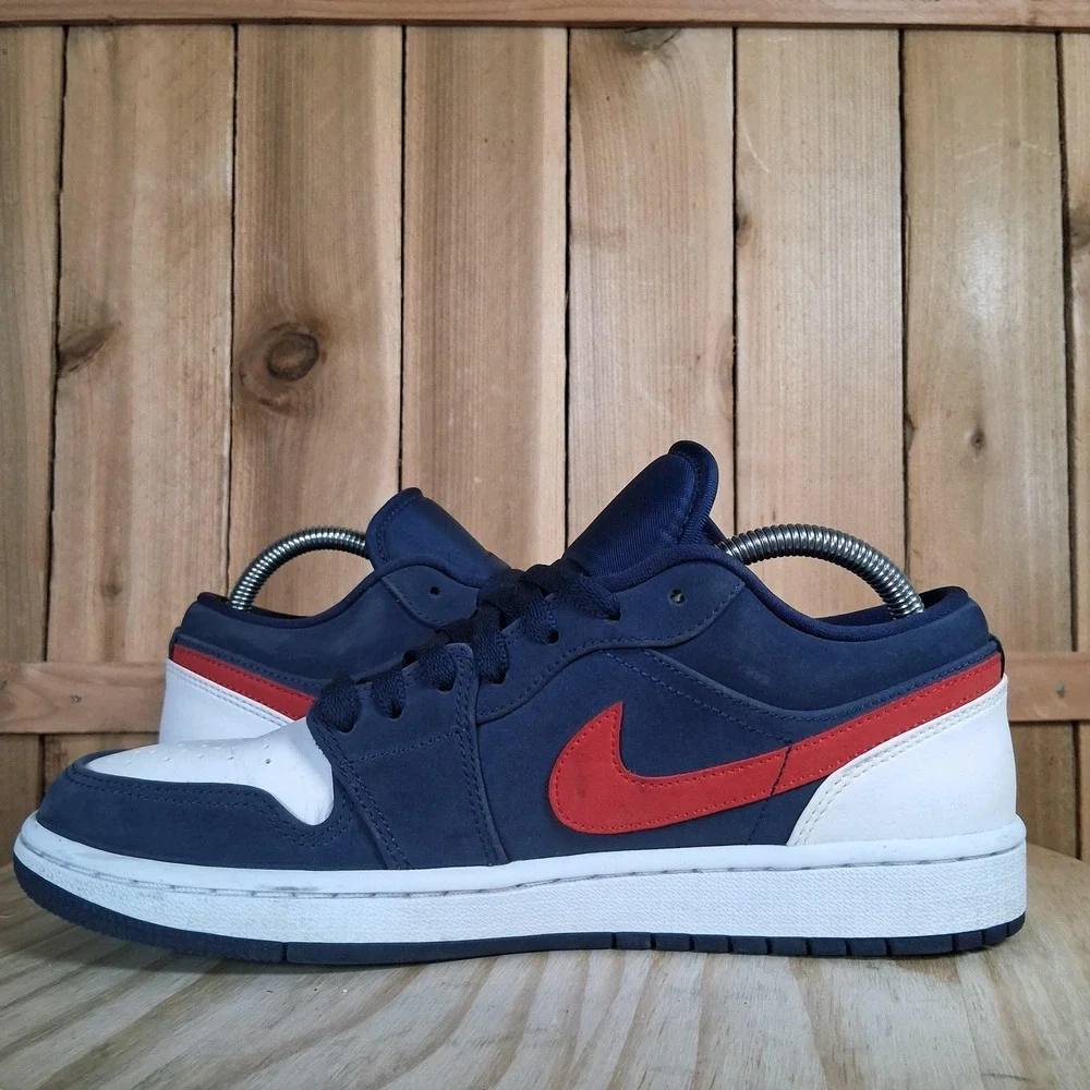 Nike Air Jordan 1 Low USA Shoes Mens 8.5 Navy Red Basketball Sneakers CZ8454-400